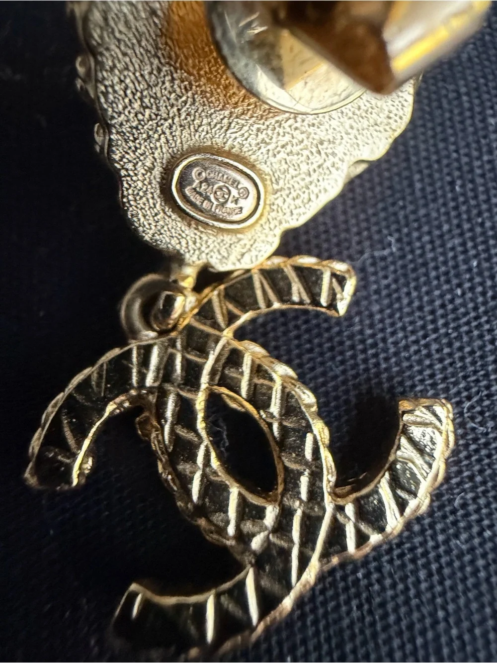 Authentic Chanel Gold CC Logo EARRINGS